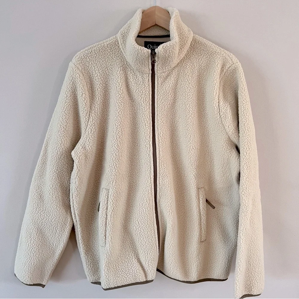 Quince full zip fleece jacket men’s size xl beige - Picture 1 of 9